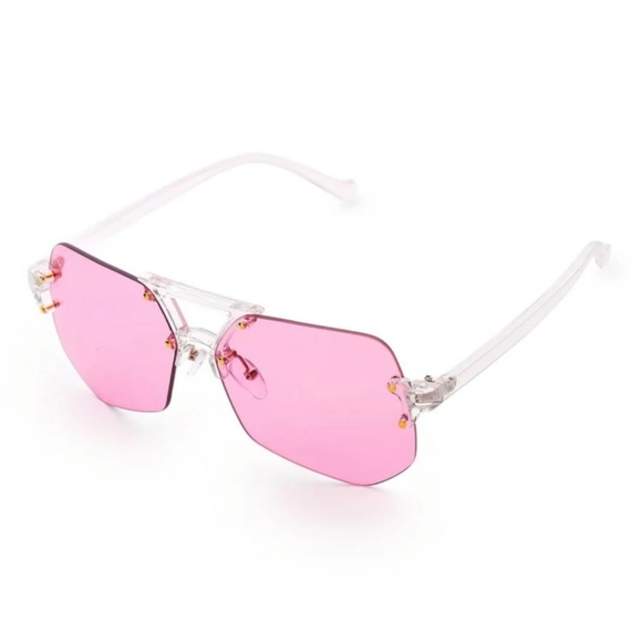 Shein Pink and Clear Lucite Sunglasses - Picture 5 of 5